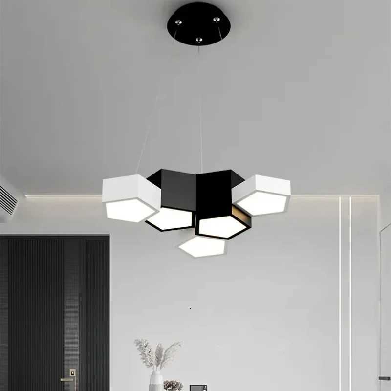 Nordic Black White Modern Living Room Minimalist Cream Style Creative Geometric Combination Ceiling Chandelier XJ250725