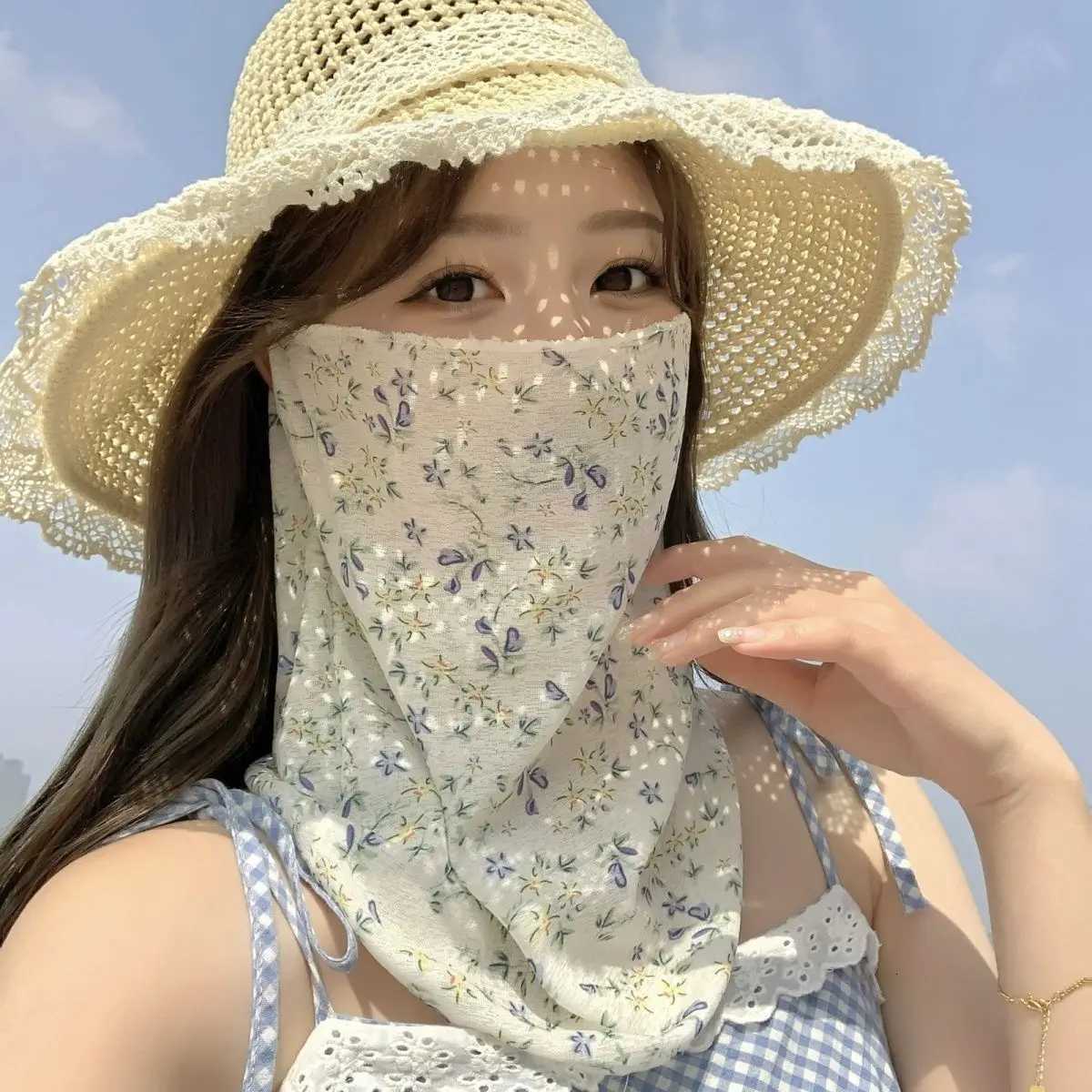 Summer Full Face Sunscreen Mask for Women Driving and Cycling UV Resistant Scarf Face Mask Neck Protector Neck Cover Z250725