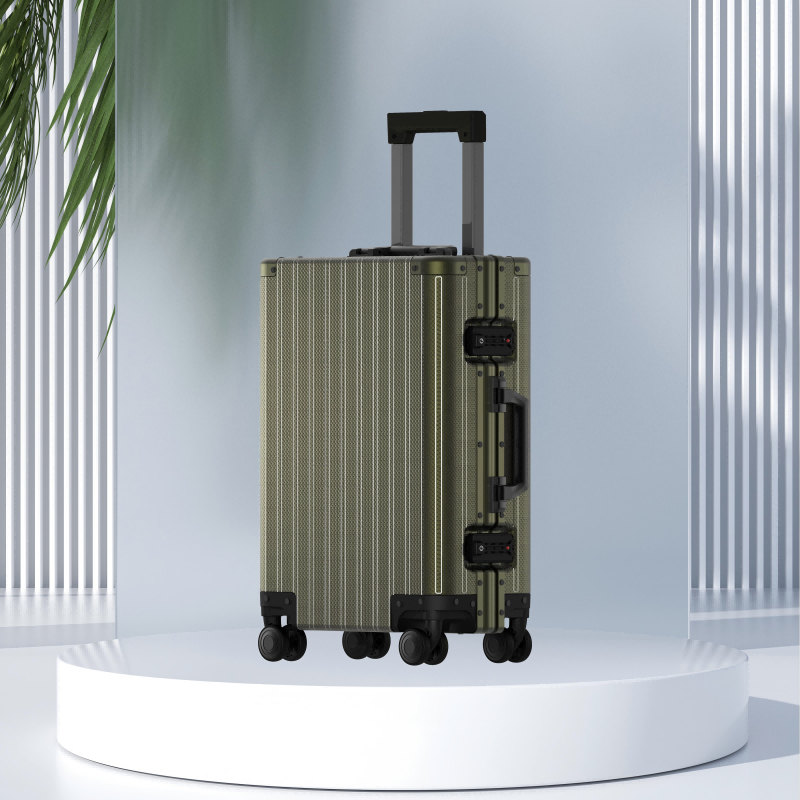 Premium Mens/Womens Aluminum Rolling Trunk Plus Compact Wheeled Backpack Ideal For Business Trips