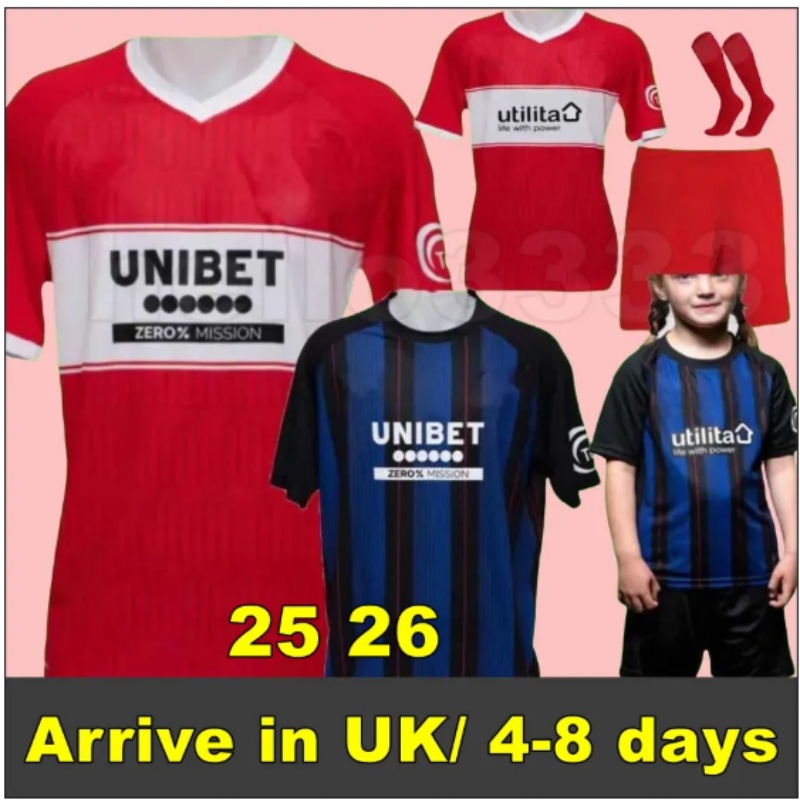 2025 26 Middlesbrough Soccer Jerseys HACKNEY AZAZ FRY LATTE LATH DEN BERG JONES MCGREE football shirt FORSS CLARKE men kids umniform kit set