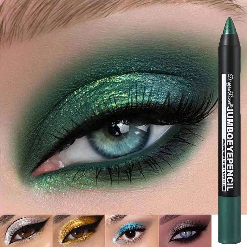 12 Colors Smoky Eyeshadow Pencil Stick Waterproof Pearlescent Metallic Glitter Long Lasting Eye Shadow Highlighter Makeup Tool X25072