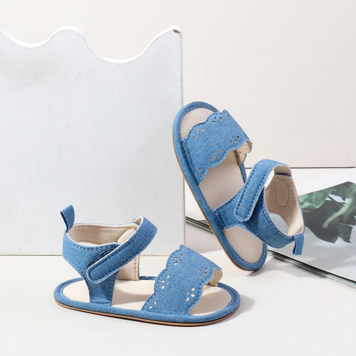 Summer Denim Style Toddler Shoes for Baby Girls First Walking Hollow Out TPR Sole High Quality Sandals 018 Months 250725