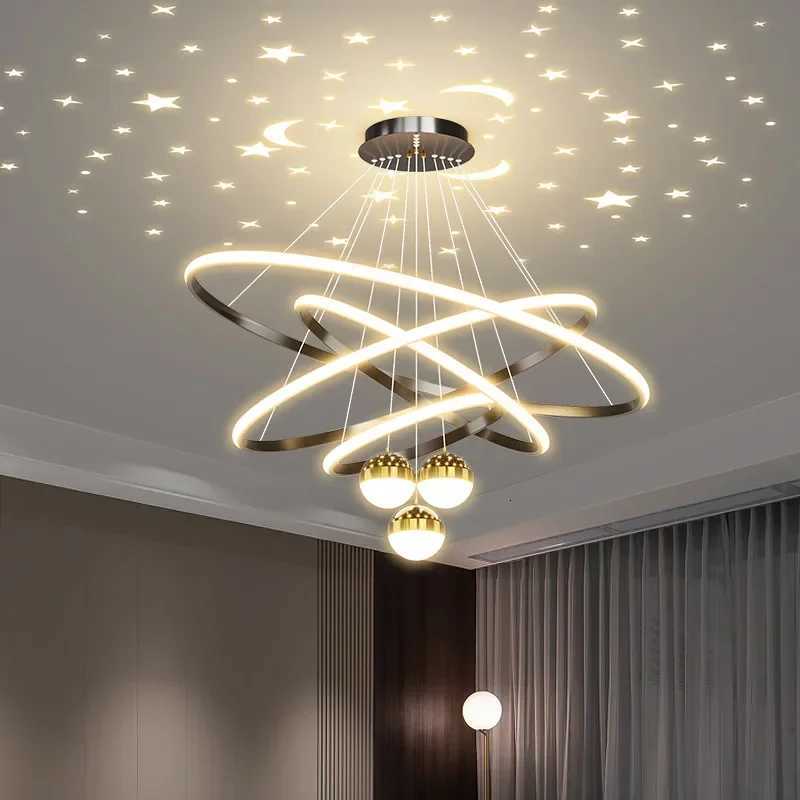 Creative Chandelier Living Dining Table Kitchen Hanging Led Light Star Sky Design Pendant Modest Ceiling Lamps for Room DimmableXJ250725
