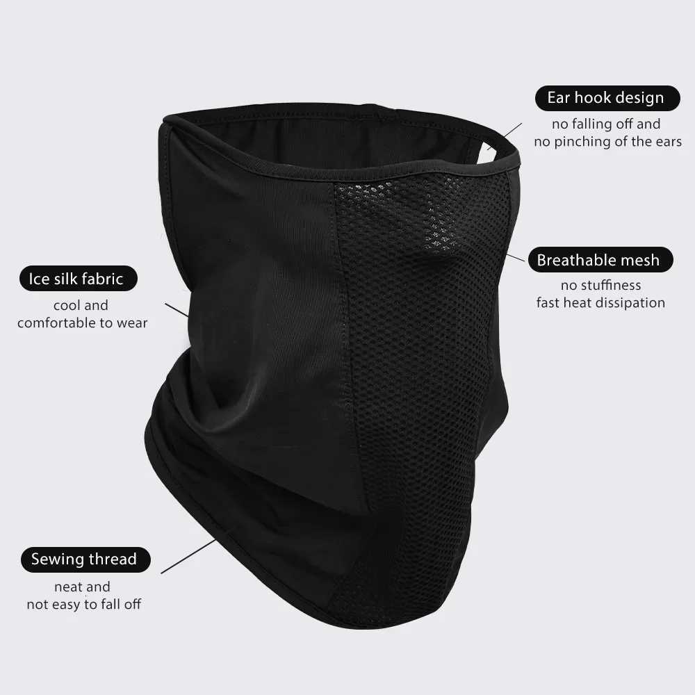 PHMAX High Elasticity Cycling Silk Mask Breathable Sweat-absorbent Ear-mounted Mask Cycling UV Protection Scarf Z250725