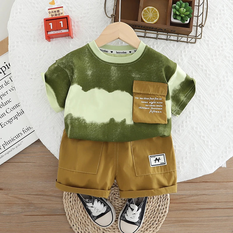 Summer Children Kid Boys Girls Cotton Clothes Full Printed Tshirt Shorts Toddler Clothing Baby Tracksuit Infant Casual Set 250725