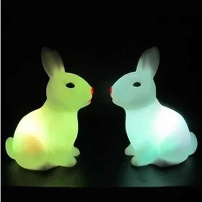 Colorful Rabbit Night Lights for Children Baby Gifts Cartoon Cute Animal Bunny Lamp Christmas Decoration Kids Birthday Gift XJ250725