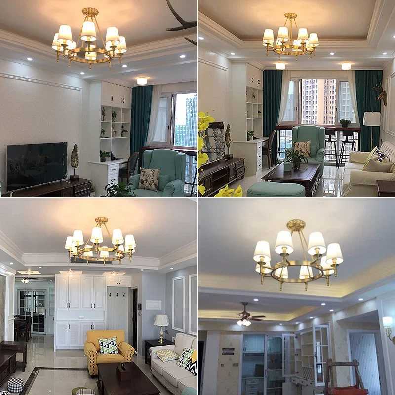 American Hanging Chandelier European Simple Living Dining Table Bedroom Study Pendant Lamps Home-appliance Decor Lights LustreXJ250725