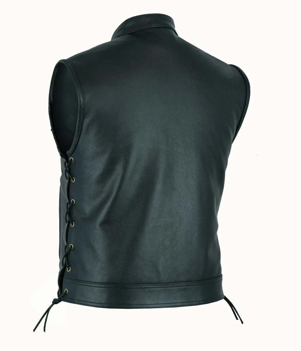 Vest Leather Punk Fashion Casual Coat Motorcycle Men Solid Fleet 250725