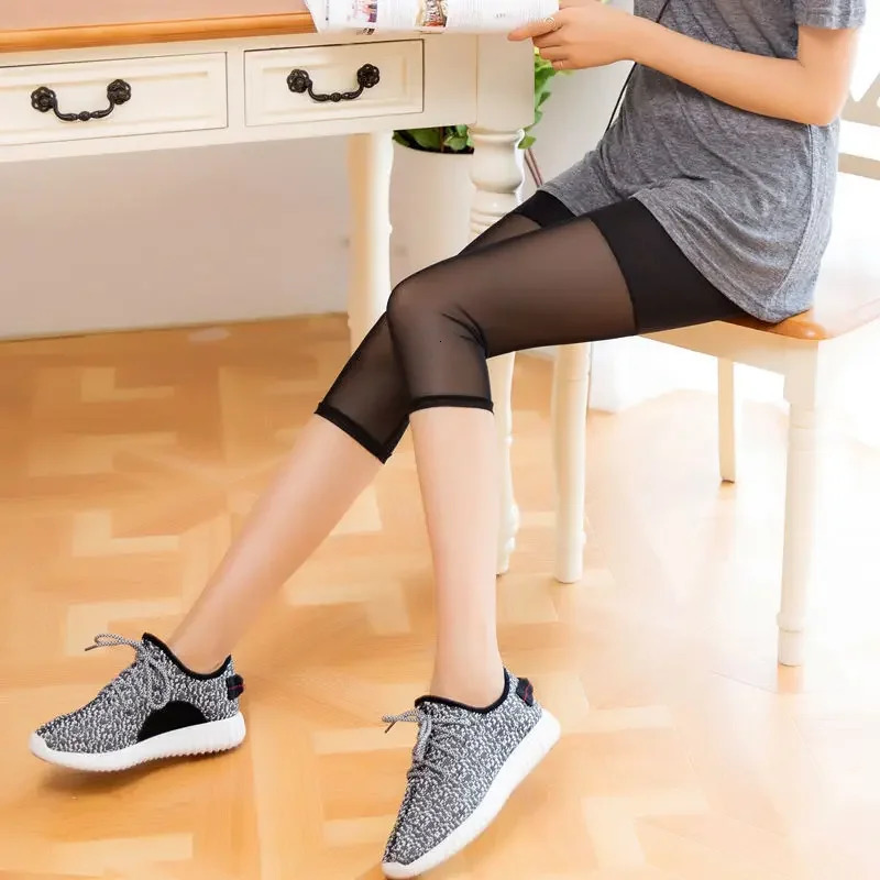1Pc Women Summer Mesh Stretch Leggings Sports Fitness Skinny Pants Crop 34 Length s Cropped Modal Pant 250725