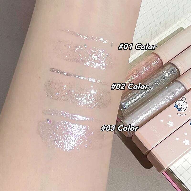 Liquid Shimmer Sparkling Lasting Highlighter Contour Brighten Fine Glitter Eyeshadow Lying Silkworm Body Beauty Makeup X250726