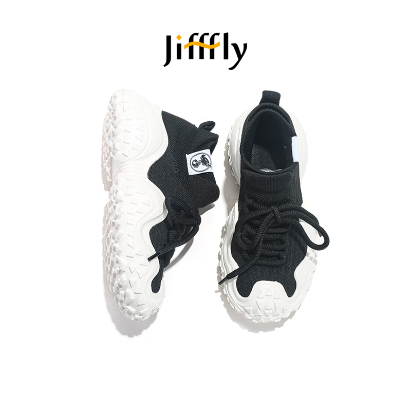 Jiffly Women's Fall/Winter '24 Net Mesh Breathable Socks Sneakers with Thick Soles