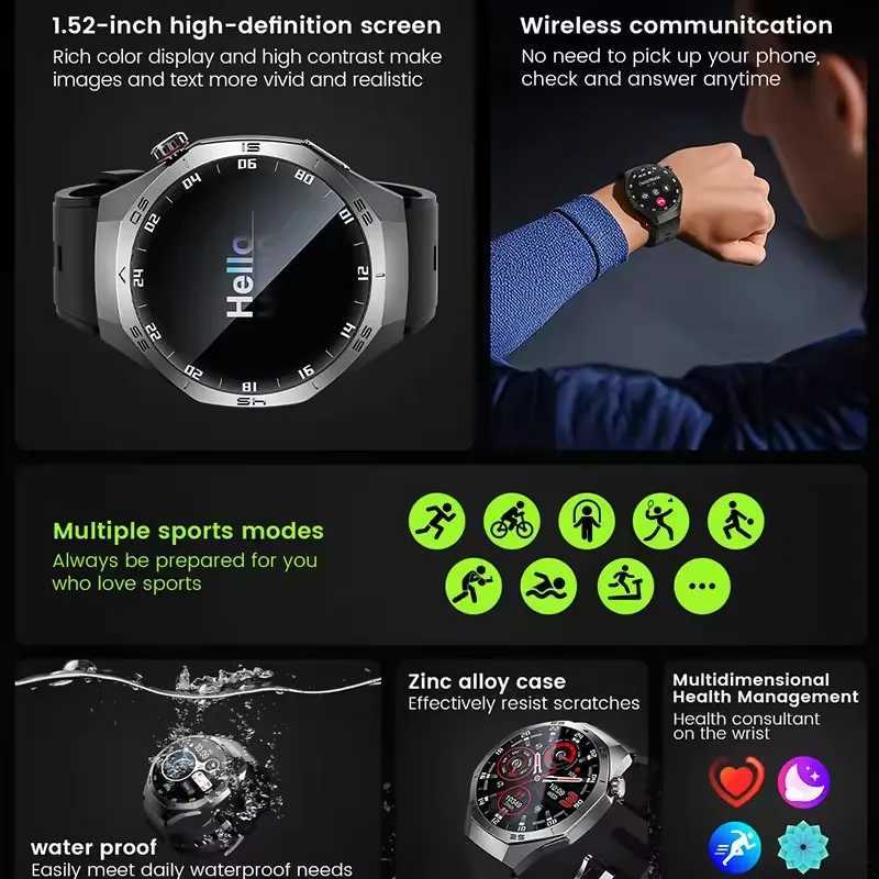 2025 New For Huawei GT5 Pro Smart Watch Men 1.52 AMOLED Screen GPS Trajectory Heart Rate Bluetooth Calls SmartWatch Waterproof X250726