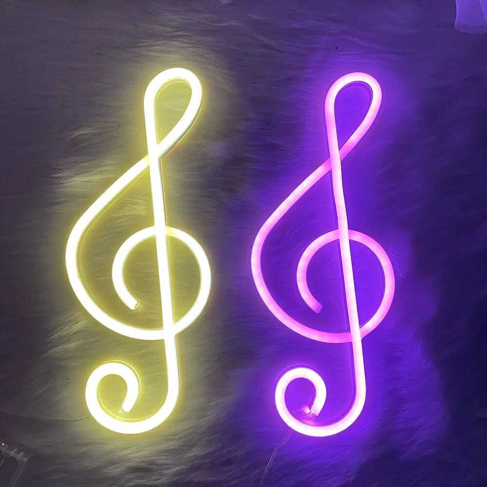 3D Wall Art Game Room Bedroom Living Room Decor Guitar Lamp Signs LED Neon MUSIC Note USB Powered Neon Signs Night Light XJ250725