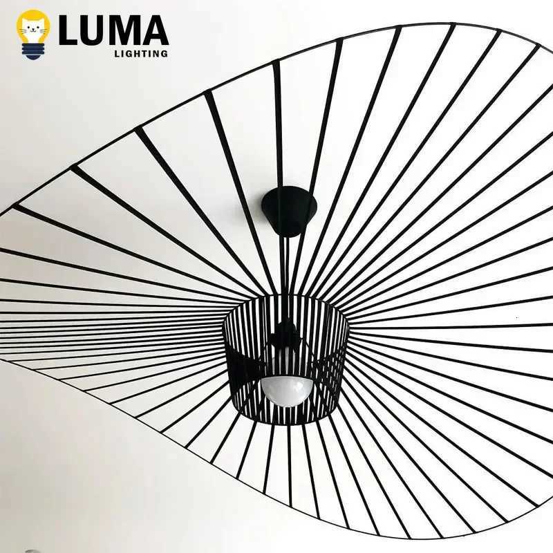 Modern Straw Hat Pendant Light Italian Designer Nordic Fabric Chandeliers Lamp for Living Room Bedroom Restaurant Home Decor XJ250725
