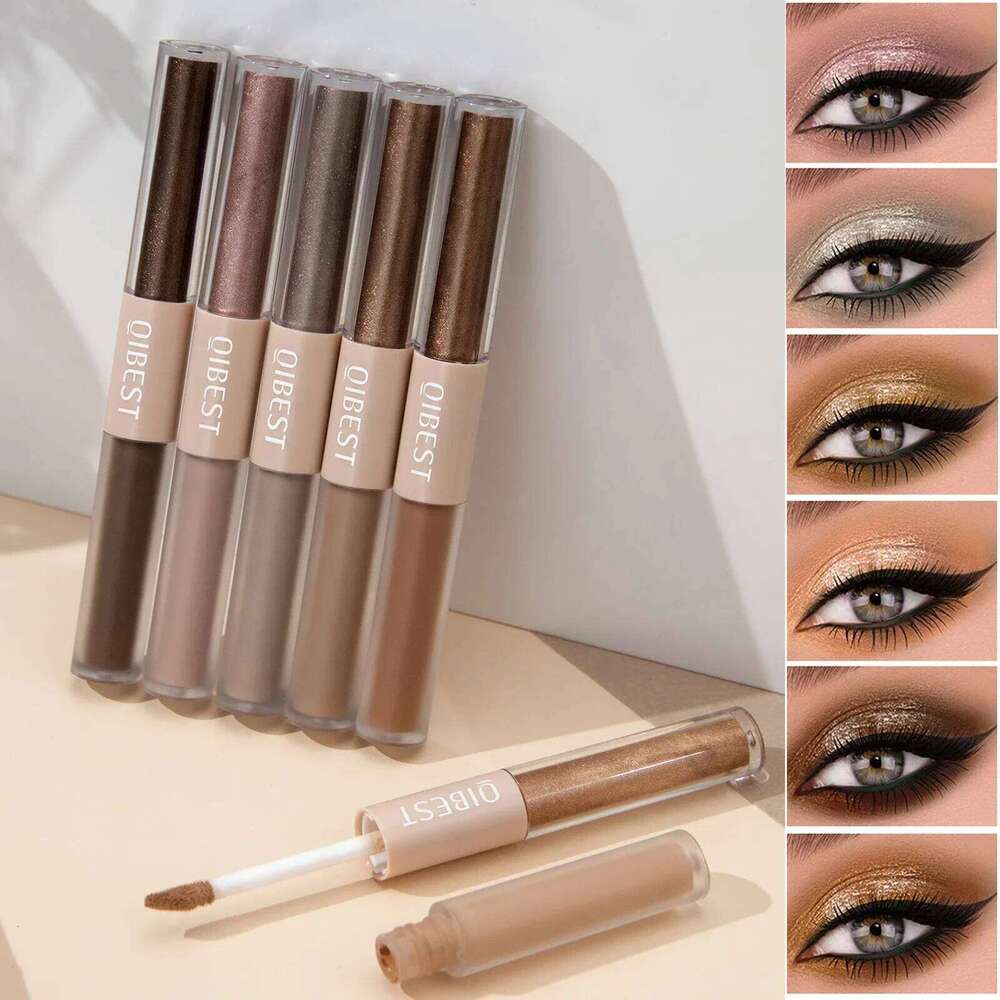 2 In 1 Pearly Matte Eyeshadow Cream Smooth Nude Eye Makeup Liquid Contour Shadow Stick Waterproof Shimmer High Light Pen