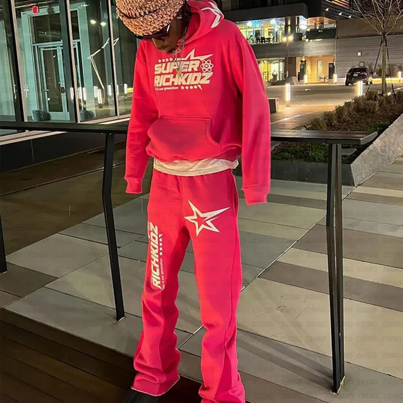 2000s Retro Black Foam Print Pattern Hoodie Retro Grunge Goth Jacket Coat Gothic Set Clothing Sweatpants Emo 250723