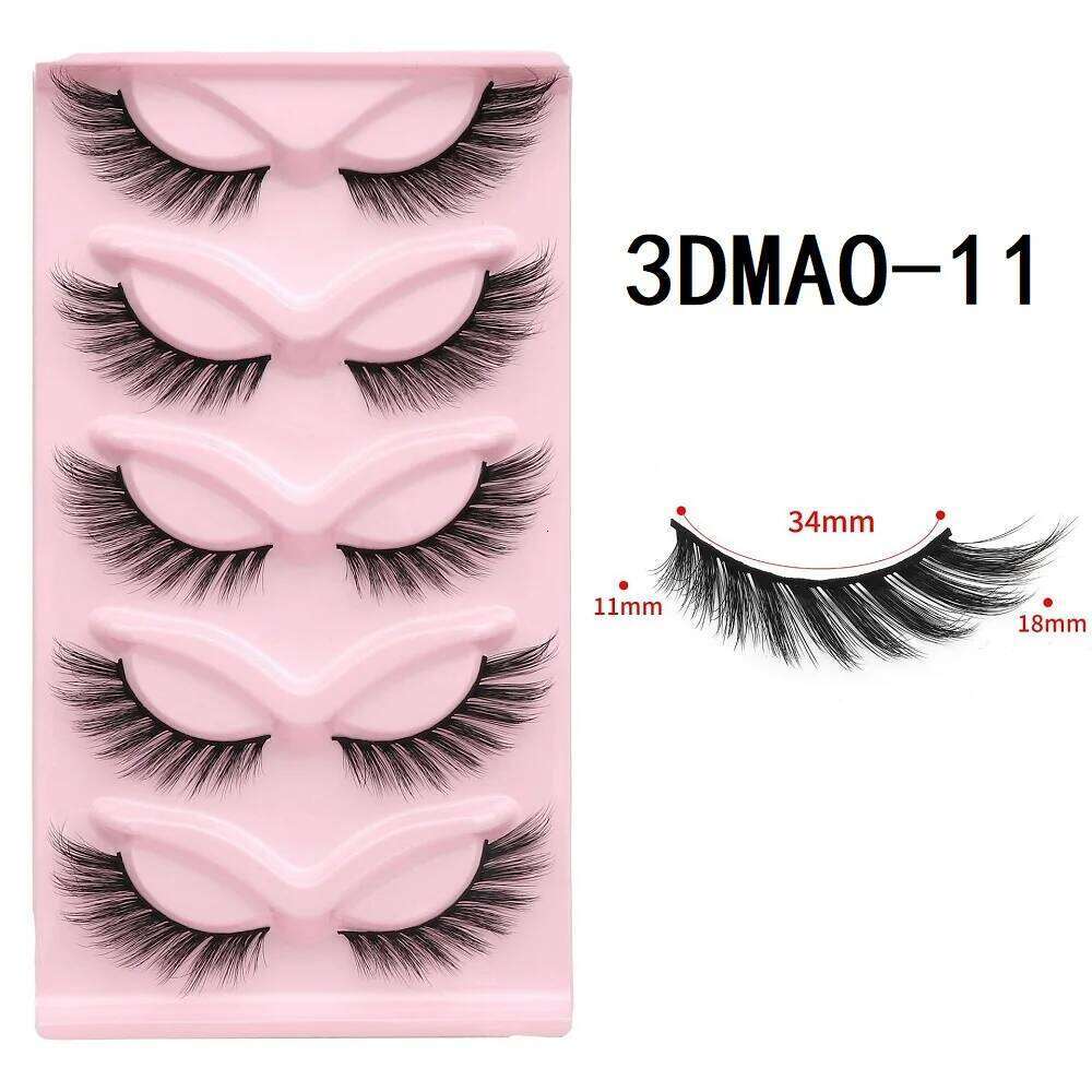 HBZGTLAD Cat eye Eyelashes 3D False Fluffy Soft Cross 5 pairs Manga Lashes Wispy Natural Eyelash Extension Makeup X250725