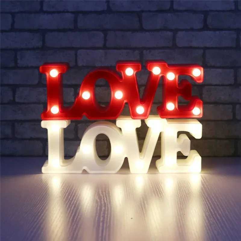 Romantic Valentines Proposal 3D LOVE LED Letter Sign Night Light Heart Marquee Table Lamp Lanterns Lamp for Christmas Wedding XJ250725