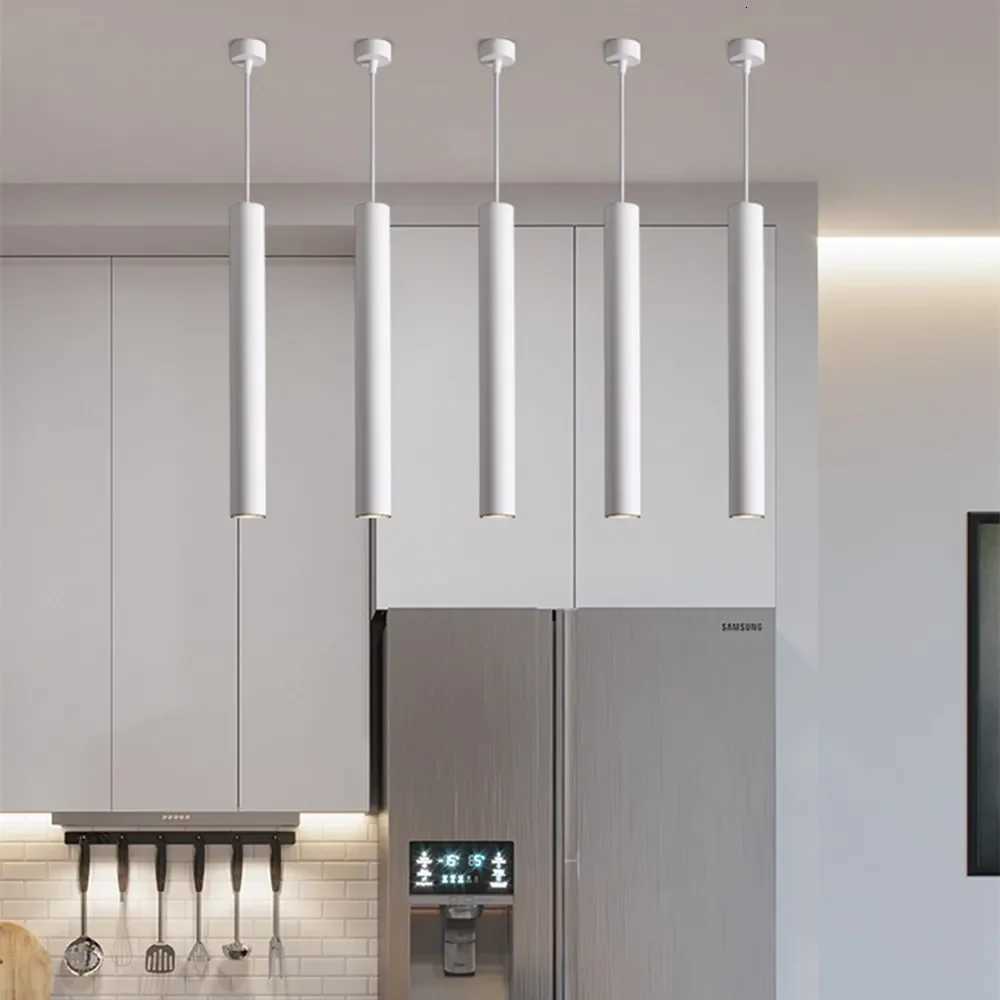 Modern LED Pendant Lamp Long Tube Lamp Kitchen Island Dining Room Shop Bar Counter Decoration Cylinder Pipe Pendant Lights XJ250725