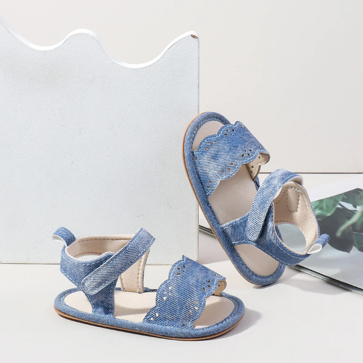 Summer Denim Style Toddler Shoes for Baby Girls First Walking Hollow Out TPR Sole High Quality Sandals 018 Months 250725