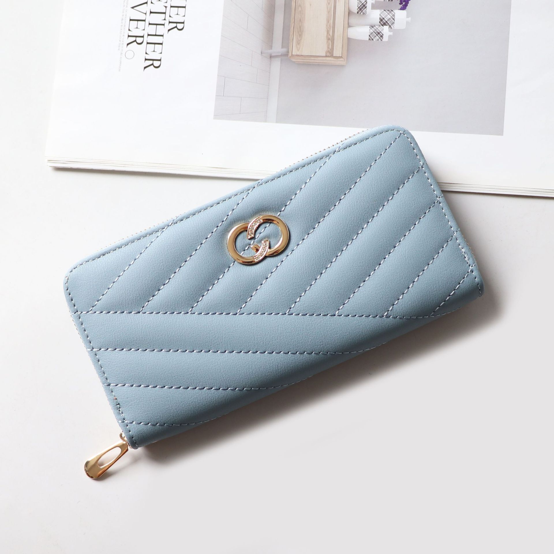 Free Shipping 2025 Summer New Designer Bags Women's Long Zipper Wallet Ladies' Purse Phone Bag Large Capacity Clutch Manufacturer Supply Hig