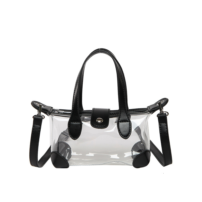 European And American Fashion Women's Beach Jelly Bag Handbag Free Shipping Designer Luxury Transparent Splicing Shoulder Crossbody Bag Casual Ph