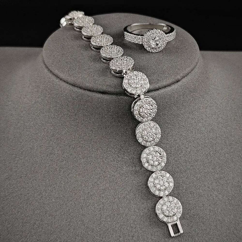 2024 New Designer jewelry Design Sterling Sier Bangle Vvs Dia Moissanite Fine Jewelry Smile Tennis Chain Bracelet for Men and Women