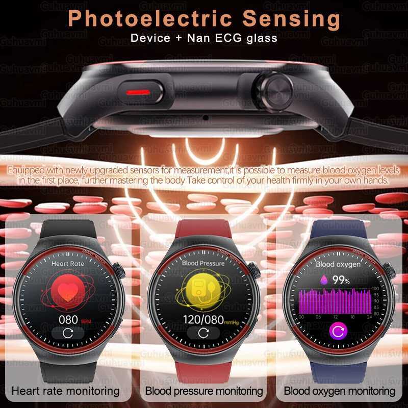 2025 New High-end Laser Detection Smart Watch Men Precise Blood Pressure Rate HRV BT Call NFC For HUAWEI Health Watches X250726