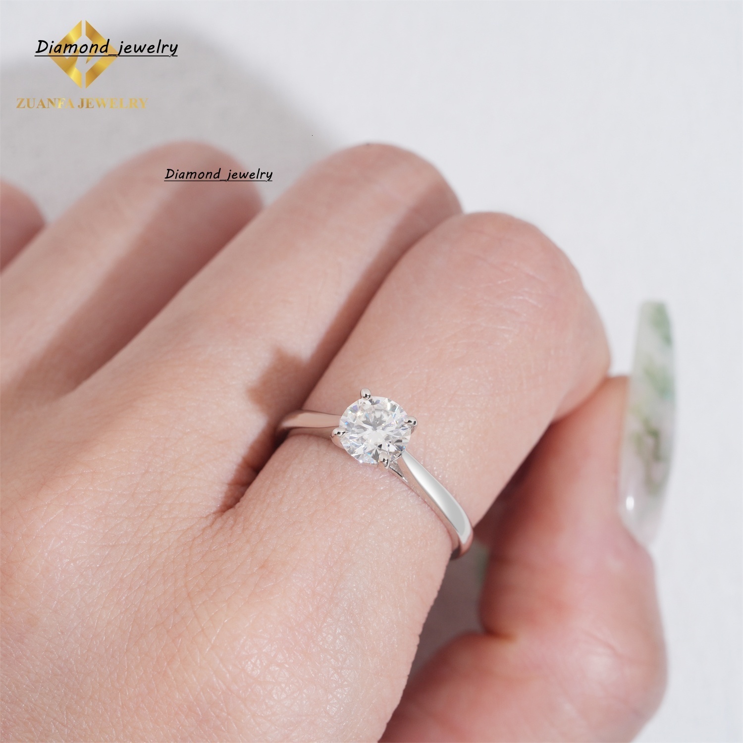 GRA Certificate Custom 925 Sterling Silver Fine Jewelry Engagement Ring Fashion Moissanite Ring for Women