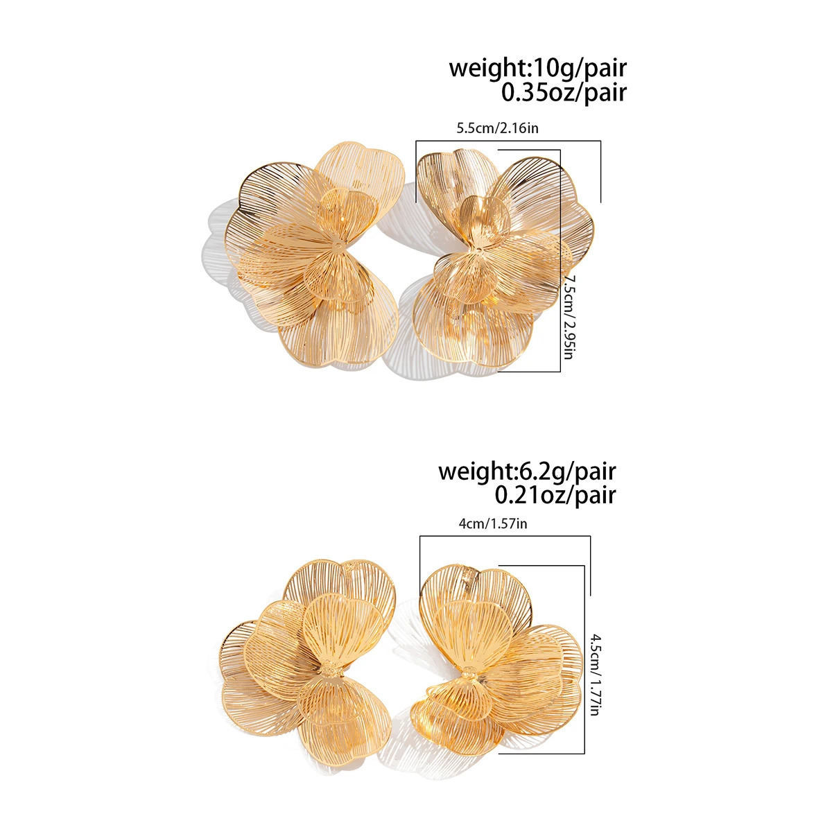 Ingemark Creative Chic Petal Flower Stud Earrings for Women Trendy Wed Bridal Gold Color Piercing Earring Daily Jewelry Gifts 250715