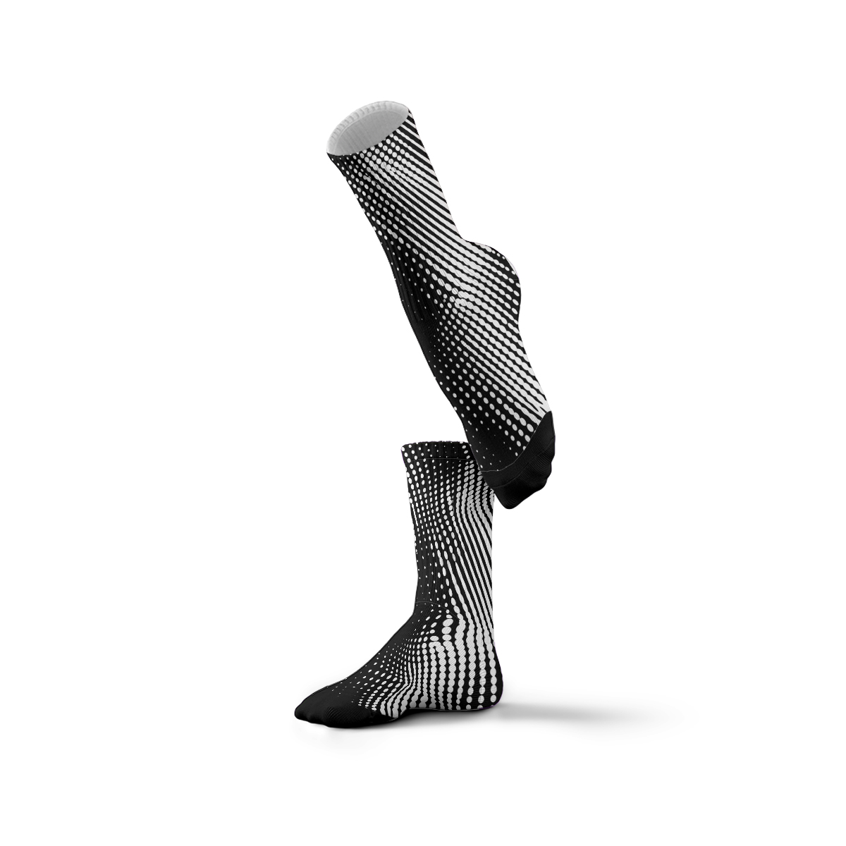 Black & White Geometric Tech Unisex Tube Designer Socks C092