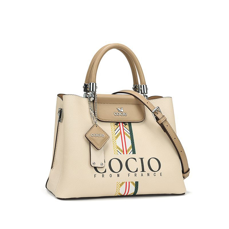 COCIO designer bag New high-quality genuine leather handbag versatile temperament multi compartment casual Boston bag for women