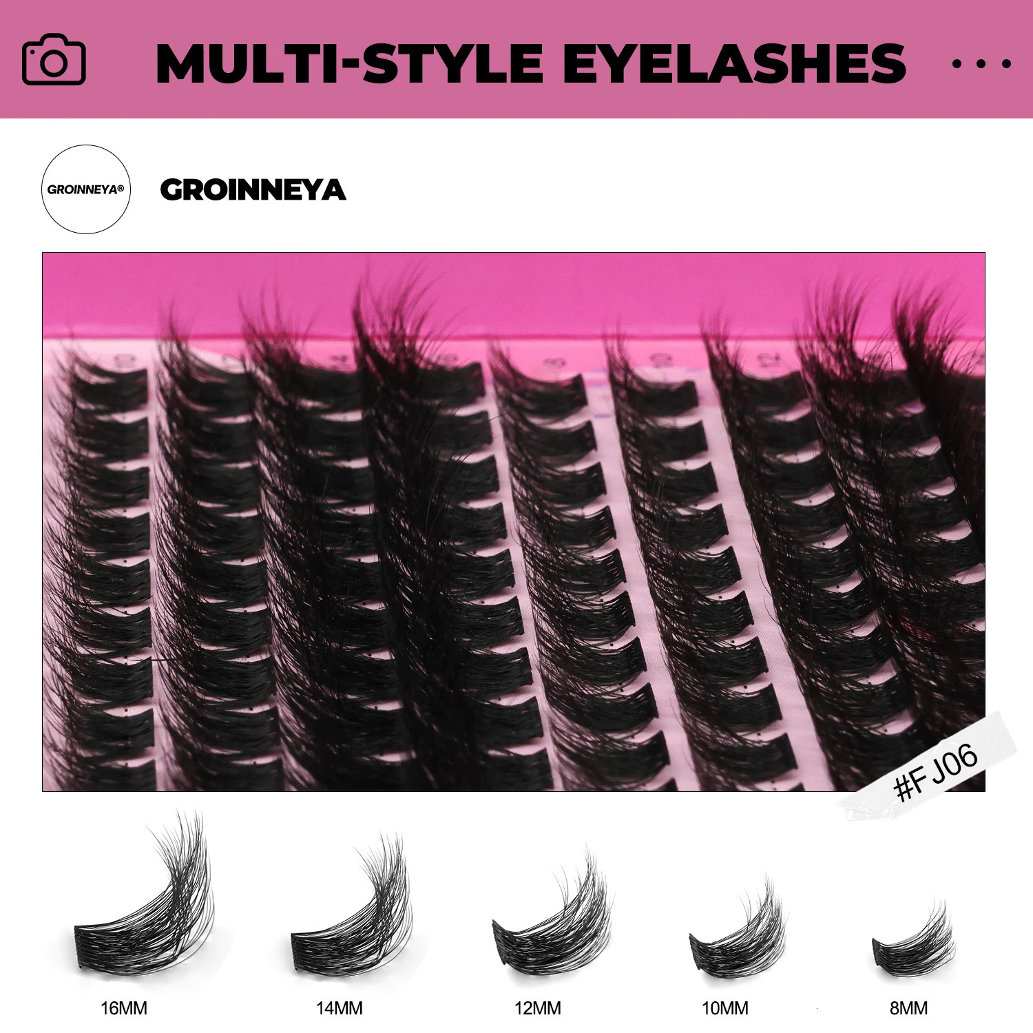 GROINNEYA DIY Lashes Kit Individual Clusters Faux Mink Eyelash Mix set with Lash Bond and Seal Makeup 250714