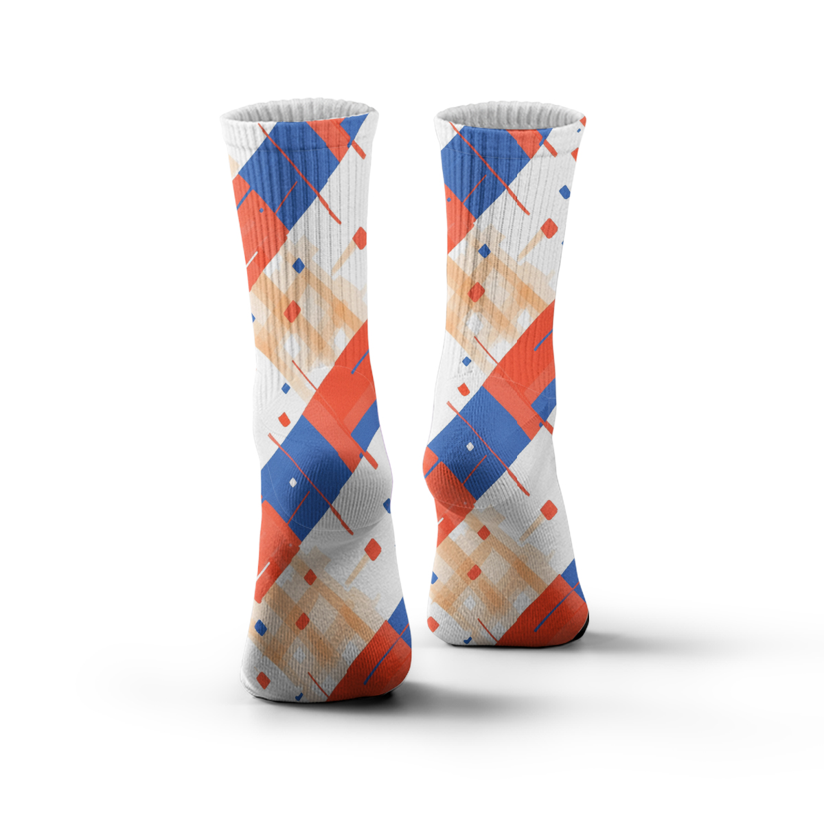 Trendy Geometric Print Breathable Unisex Tube Designer Socks C088