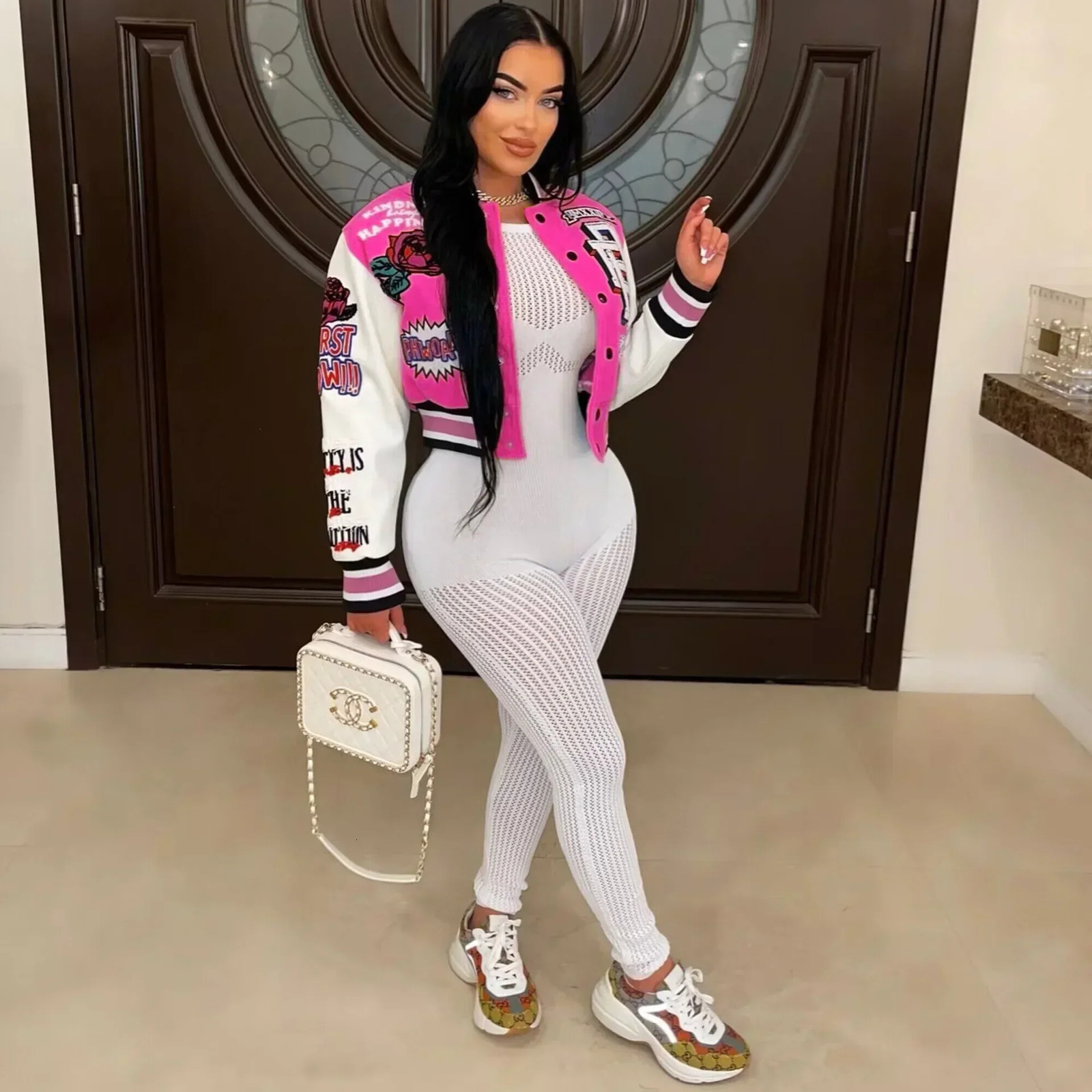 Spring Summer Fashion Long Sleeve Slim Jacket Coats Sporty Baseball Uniform Clothes Tops Femme 250725