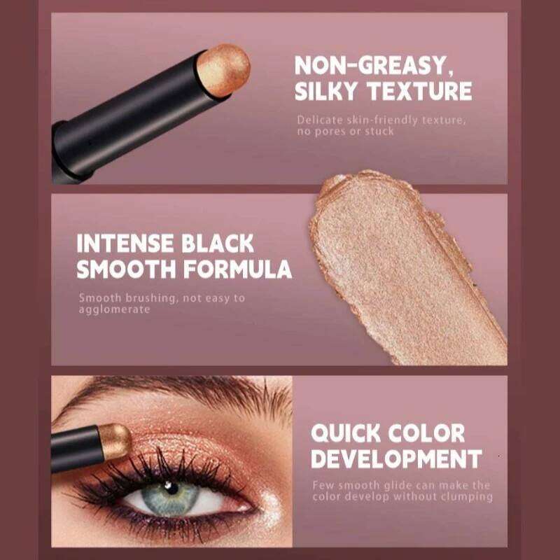 24 Colors Eyeshadow Stick Pen Pearly Lustre Metallic Sdger Shadow Long-lasting Waterproof Brighten Eye Makeup Cosmetics X250726