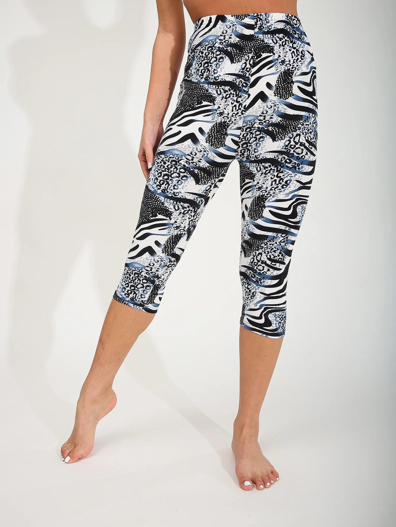 Spring Summer Fashion Casual Ink Leopard Print Womens High Stretch Legging Sports Sexy Yoga Pants Seven Part Slim Pencil 250725