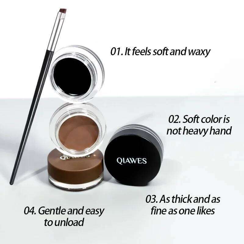 Black Brown Cream Waterproof Beauty Cosmetics Long Lasting Eyeliner Gel Eyeshadow Makeup Tools with Brush Set Eye Liner X250726