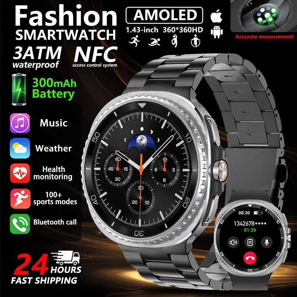 2025 New Galaxy Watch 8 tra Smart Watch Men GPS NFC 3ATM Waterproof 1.43 AMOLED Fitness Sport Tracker Health Start SmartWatch X250726