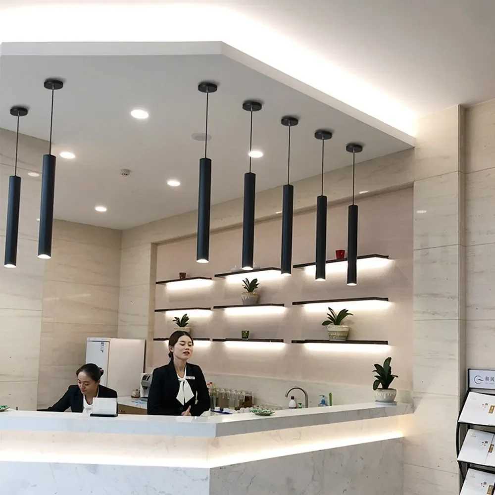 Modern LED Pendant Lamp Long Tube Lamp Kitchen Island Dining Room Shop Bar Counter Decoration Cylinder Pipe Pendant Lights XJ250725