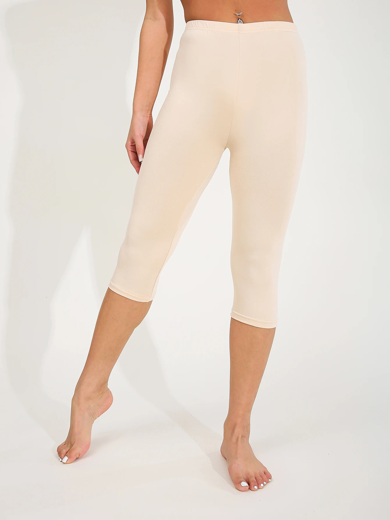 CUHAKCI Spring Summer Fashion Sharpened Womens Leggings Sexy Simple Pure Color Seven Pants Stretch Fitness Athletic Yoga 250725