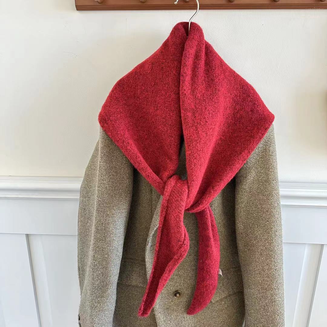 K1478 Hot sale wool triangle shawl for women, knitted warm scarf, neckband, versatile coat, shirt and outerwear