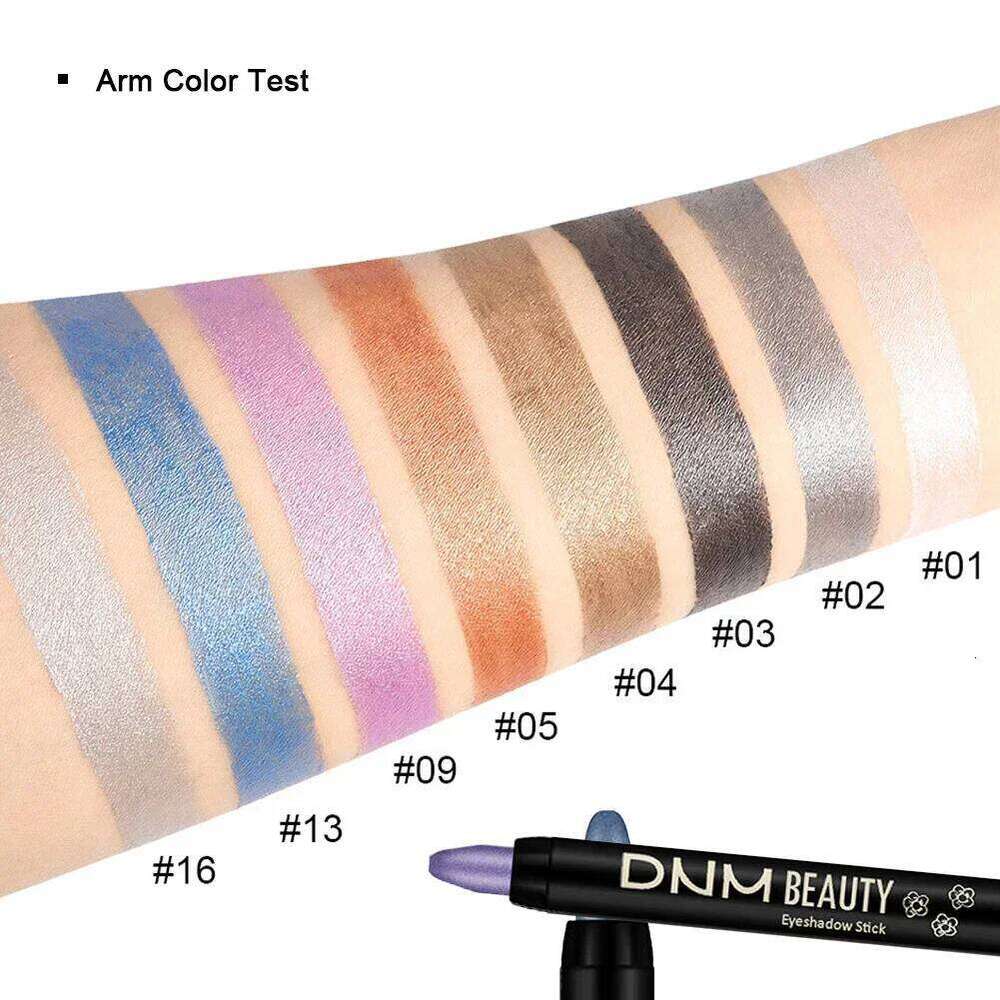 16 Color Pearlescent Stick Smoky Dark Grey Eyeshadow Pencil Metallic Glitter Eye Shadow Highlighter Pen Makeup Tool X250726