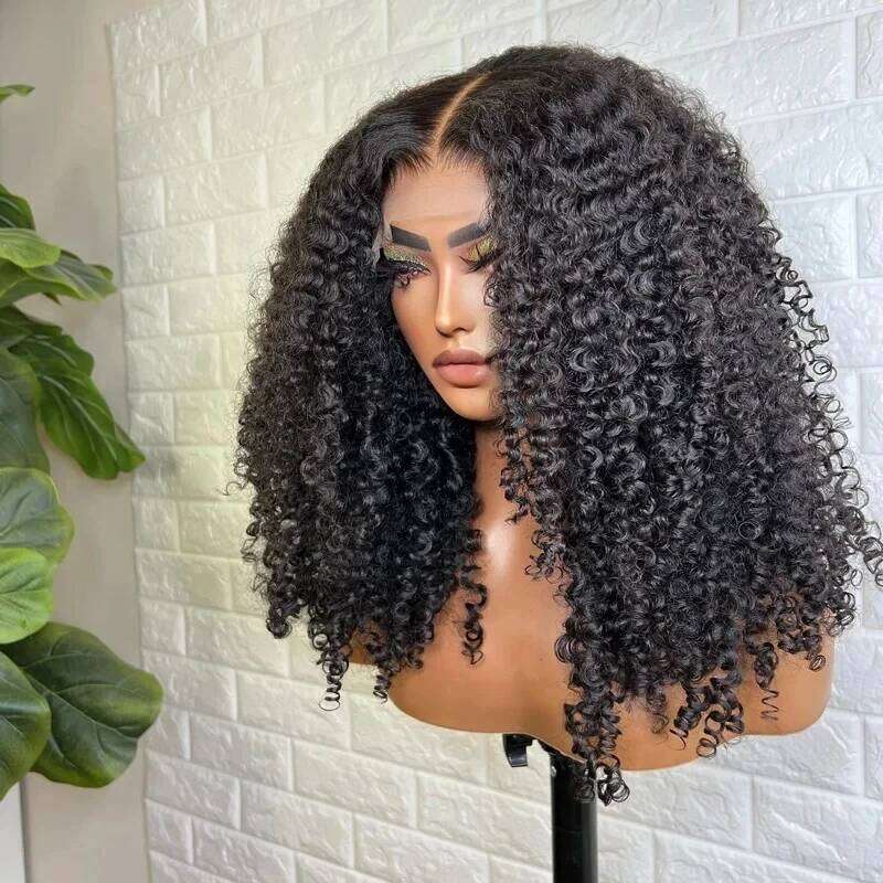 ZXBMALWIGS Synthetic Soft Glueless Kinky Curly Lace Front Wig Black Women With Baby Hair Preplucked