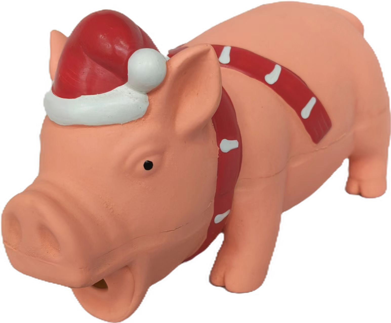 Rubber Christmas Pig Chewy Toy Natural Latex with Chewable Texture - Perfect for Dogs as Christmas Gift 3pcs/Pack