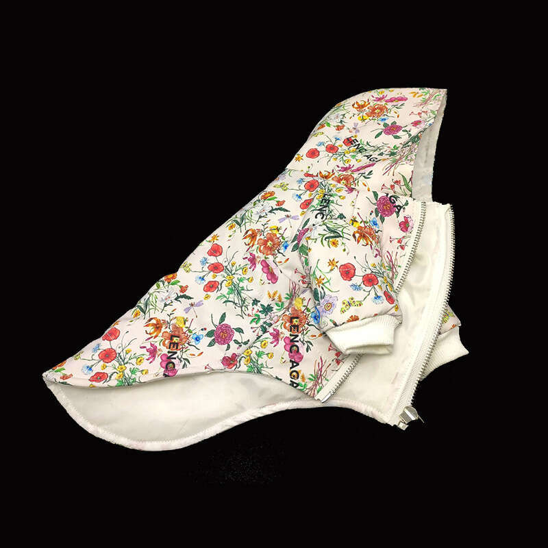 Designer Dog Coat Pet Clothing Trendy Autumn Winter Floral Pet Jacket Windproof Waterproof Teddy Clothes