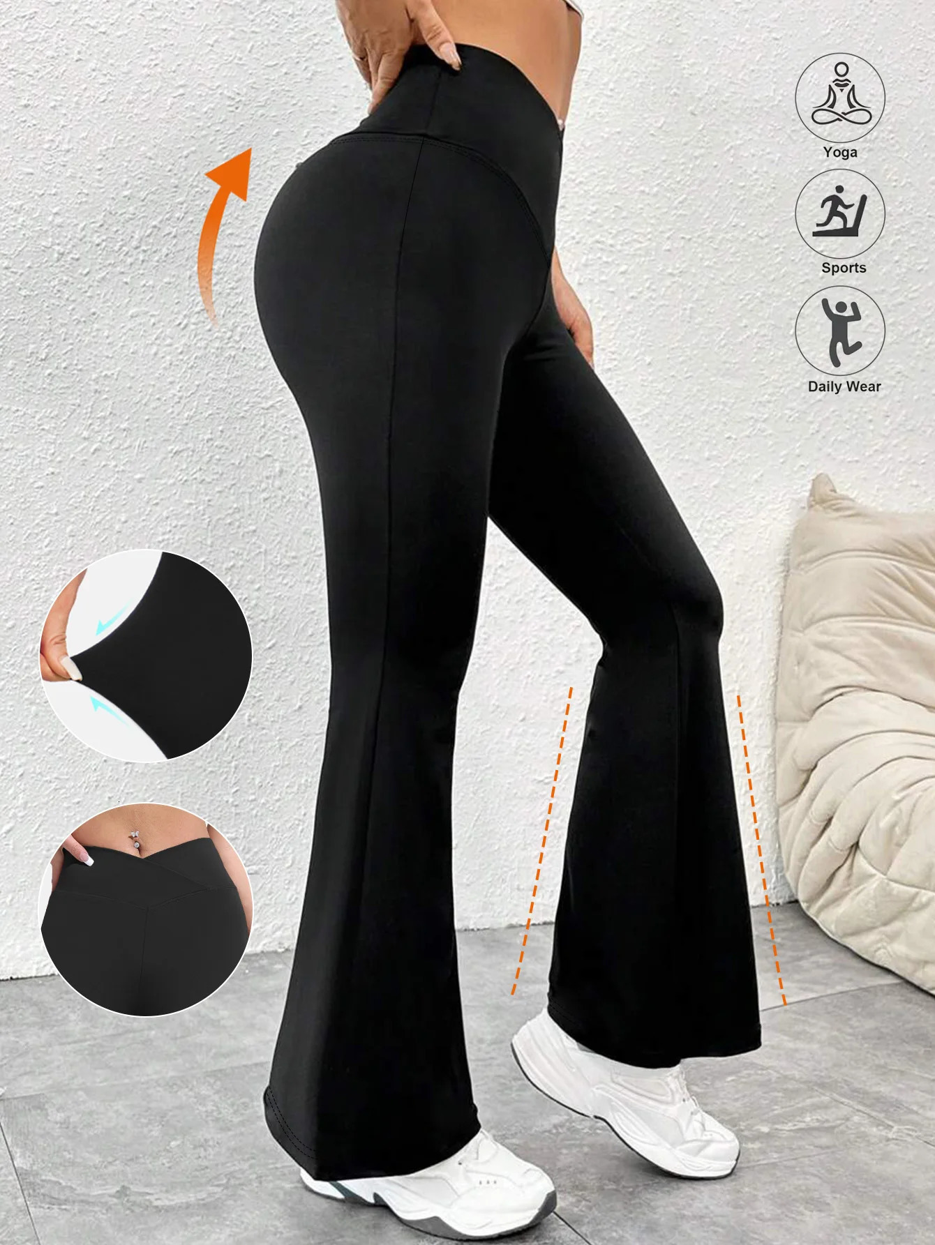 Womens Yoga Pants Summer High Waist Flared Trousers Tummy Control Workout Leggings s for Women 250725