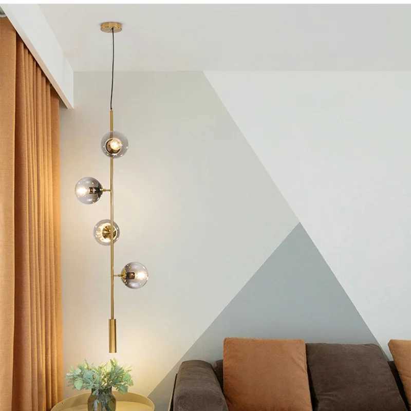 Modern Minimalist Hanging Lamp Nordic Ceiling Chandelier for Kitchen Dining Room Island Glass Ball Living Room Pendant LightXJ250725