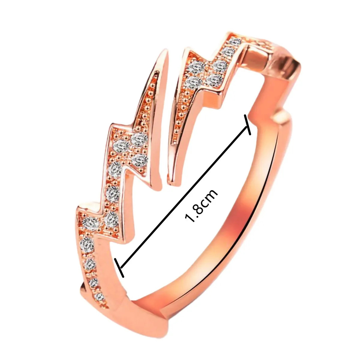 Punk Hip hop Silver Color Zircon Lightning Open Rings for Men Fashion Jewelry Gift Creative Adjustable Ring 250716