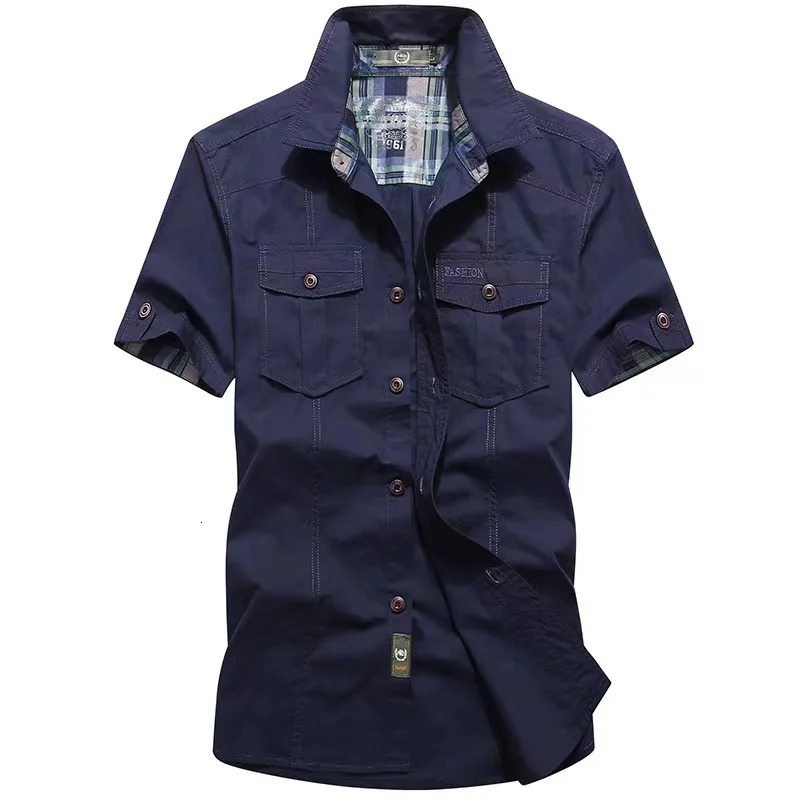 Mens summer thin shirt mens plus size casual denim inch military uniform men 250725